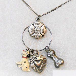 Firetruck Dalmatian Dog Mascot Necklace